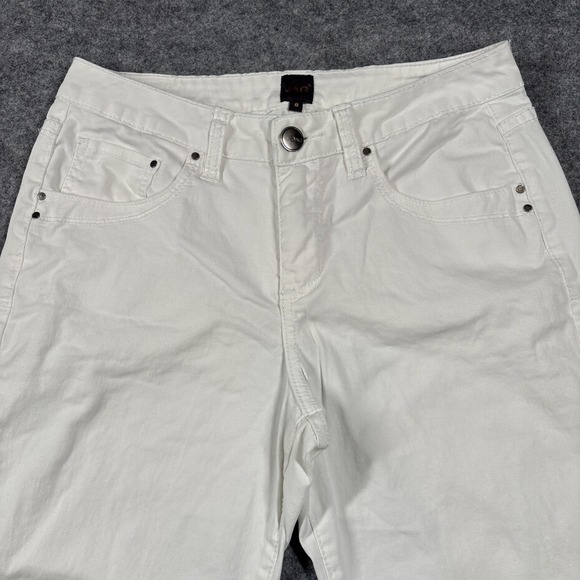 Jag Jeans Womens Size 8 (Fits 30x22) White Jeans Classic Fit Stretch Crop - Picture 4 of 14